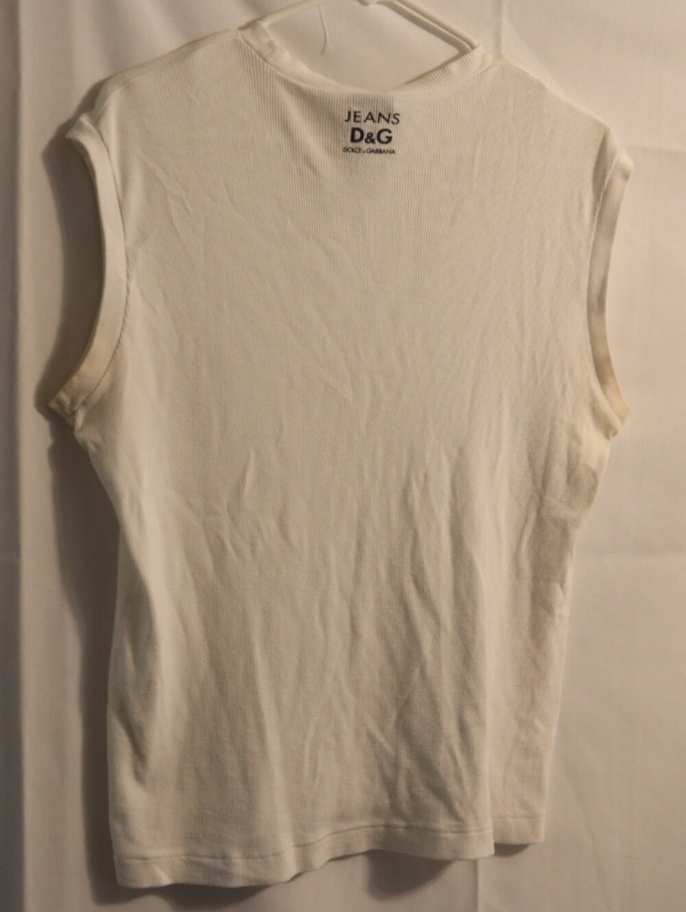 Dolce Gabbana D&G White Sleeveless Ribbed Top Size XXL - Picture 5 of 10